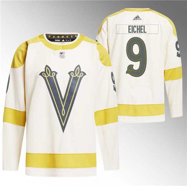 Mens Vegas Golden Knights #9 Jack Eichel Cream 2024 Winter Classic Primegreen Stitched Jersey Dzhi->->NHL Jersey